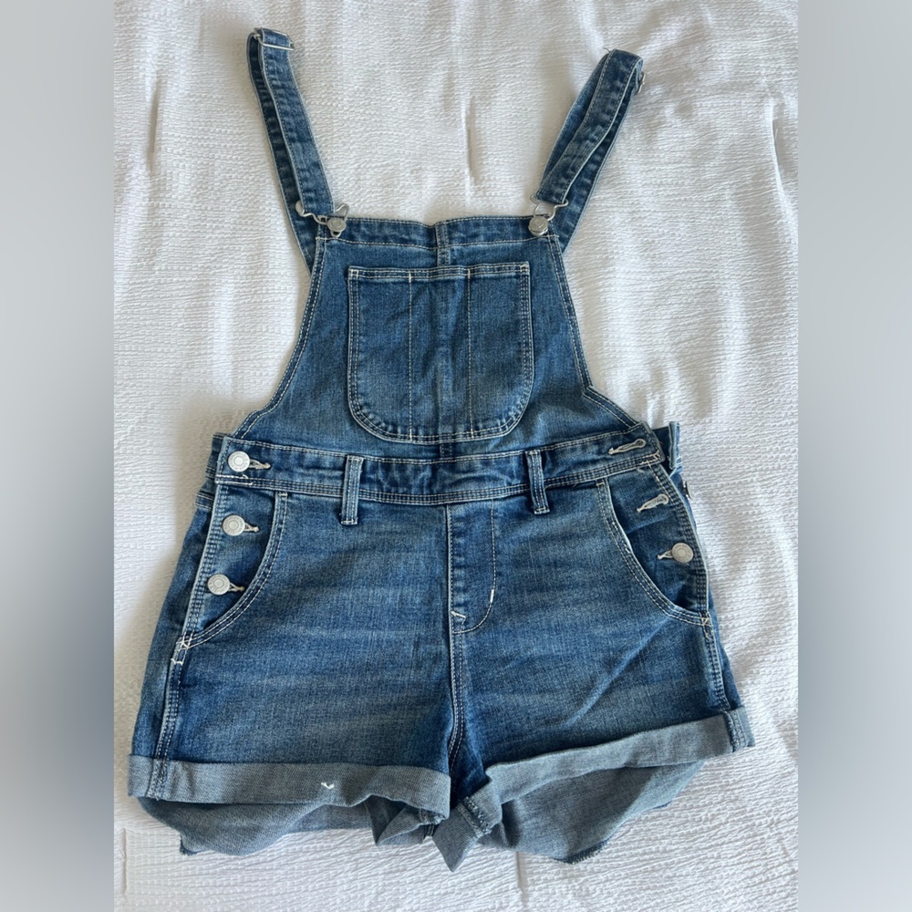 Old Navy Blue Denim Jumpsuit Adjustable Straps